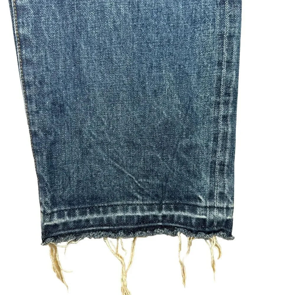 J.Crew Point Sur Darwin Jeans 29 USA Cropped Cotton B0782 Distressed Raw Hem